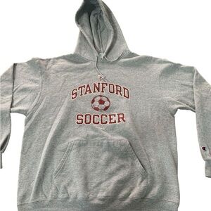 Champion Gray Stanford Soccer Hoodie Sweatshirt